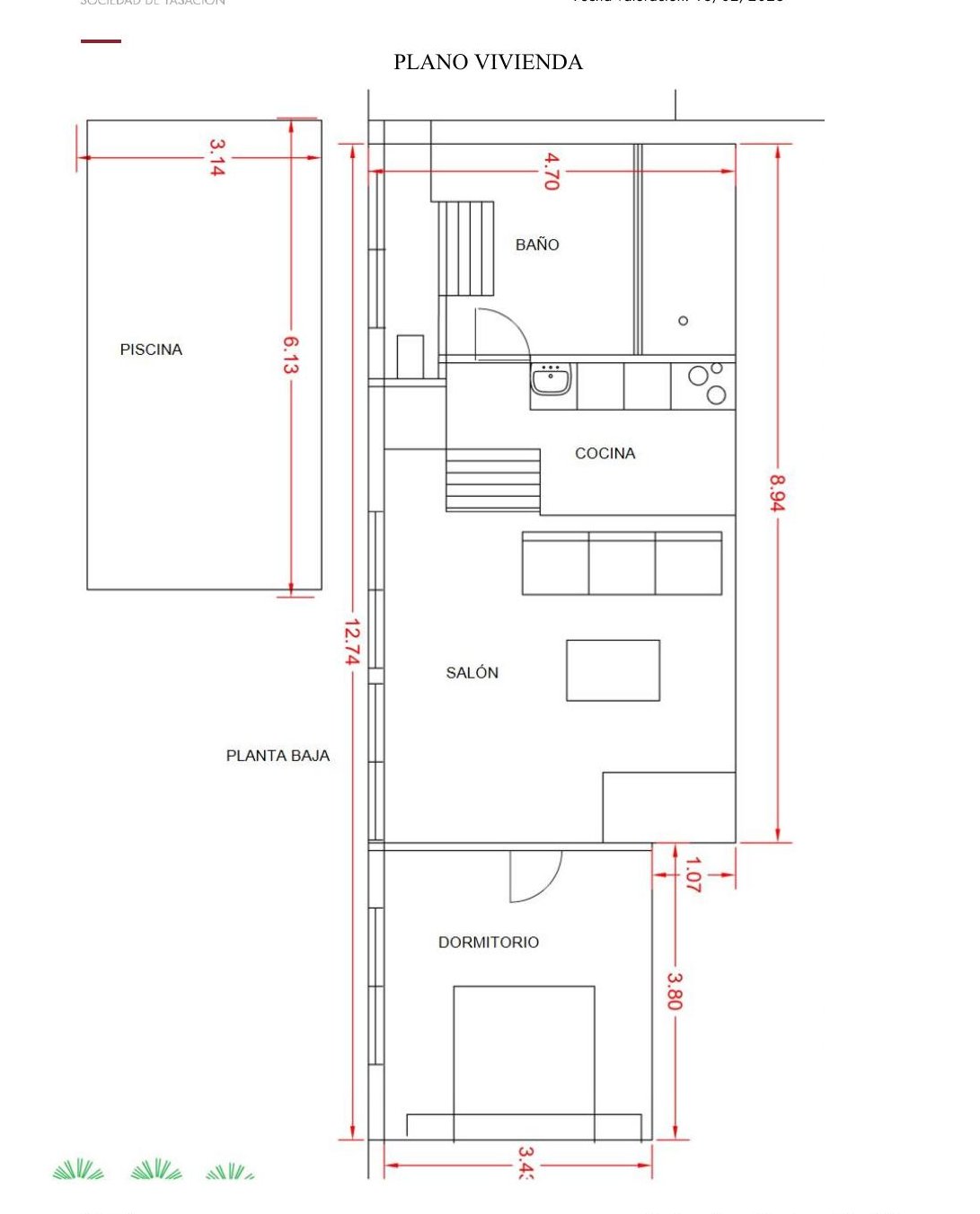 Ricmar — Ground floor — living room, kitchen, bedroom and the pool terrace.
